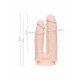 Телесный анально-вагинальный вибратор RealStick Silicone Jason M - 18 см.