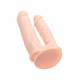 Телесный анально-вагинальный вибратор RealStick Silicone Jason M - 18 см.