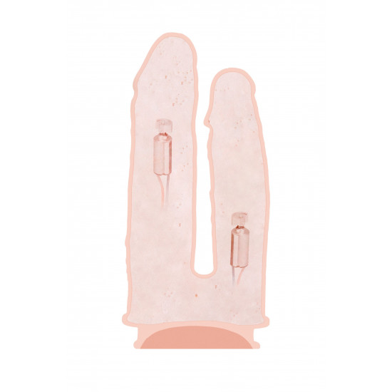 Телесный анально-вагинальный вибратор RealStick Silicone Jason M - 18 см.