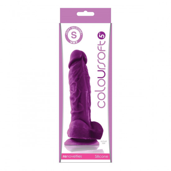 Фиолетовый фаллоимитатор на присоске ColourSoft 5  Soft Dildo - 17,8 см.
