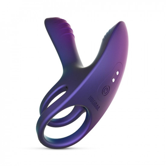 Фиолетовое эрекционное виброкольцо с клиторальной подушечкой Infinity Ignite