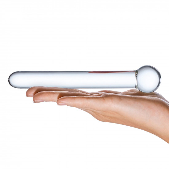 Стеклянный жезл с шаром Straight Glass Dildo - 17,8 см.