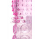 Розовая рельефная насадка закрытого типа - 13,5 см.