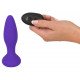 Фиолетовая анальная вибропробка RC Butt Plug - 14,5 см.