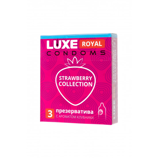 Презервативы с ароматом клубники LUXE Royal Strawberry Collection - 3 шт.