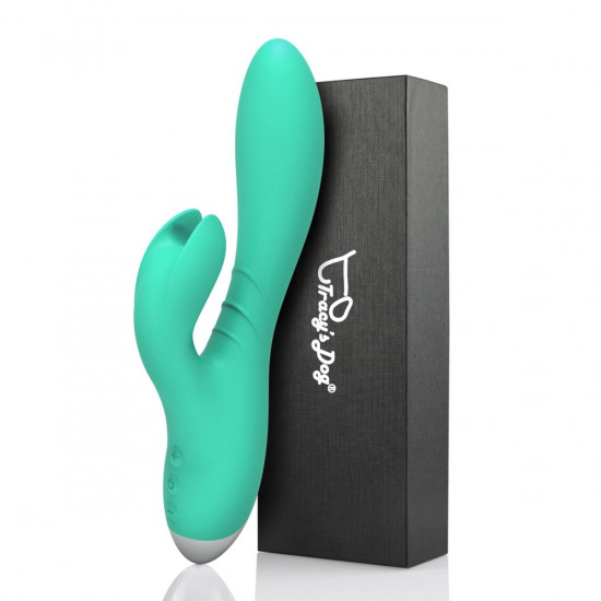 Зеленый вибратор-кролик Jade Rabbit Vibrator - 21,8 см.