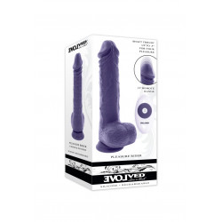 Фиолетовый вибратор на присоске с поступательными движениями Pleasure Rider - 22,2 см.