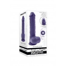 Фиолетовый вибратор на присоске с поступательными движениями Pleasure Rider - 22,2 см.