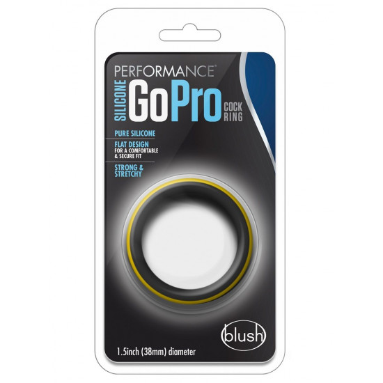 Черно-желтое силиконовое эрекционное кольцо Silicone Go Pro Cock Ring