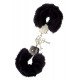 Металлические наручники с чёрной меховой опушкой Metal Handcuffs With Plush