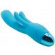 Голубой вибратор INDULGENCE Rechargeable Frolic Bunny - 18,7 см.