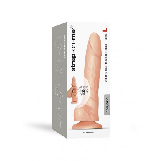 Телесный фаллоимитатор Strap-On-Me Sliding Skin Realistic Dildo size L