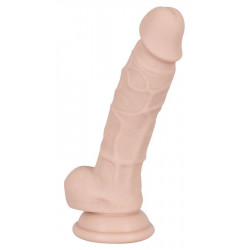 Телесный фаллоимитатор на присоске Silicone Dildo - 18 см.