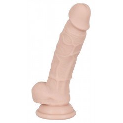 Телесный фаллоимитатор на присоске Silicone Dildo - 18 см.