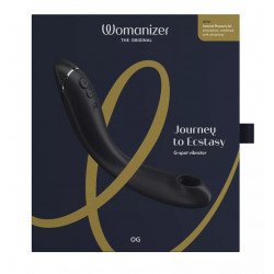 Темно-серый стимулятор G-точки Womanizer OG c технологией Pleasure Air и вибрацией - 17,7 см.