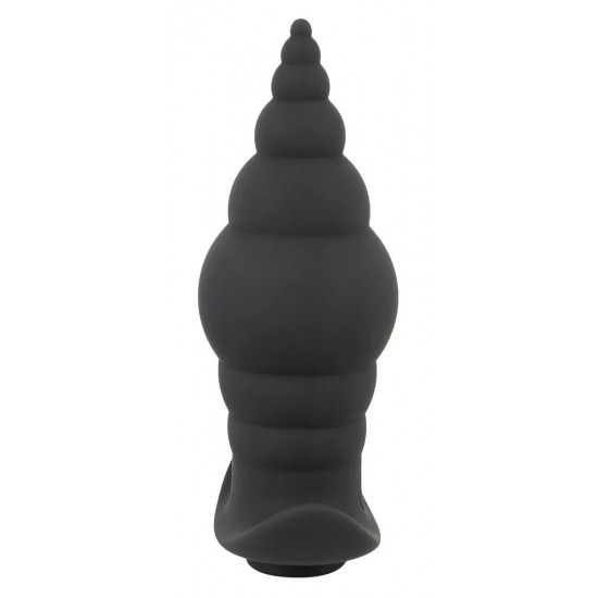 Черная анальная вибропробка RC Butt Plug - 9,6 см.