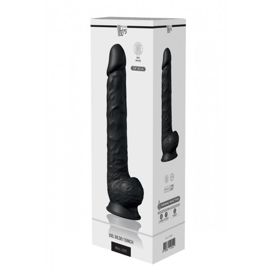Черный фаллоимитатор-гигант XXL Dildo - 38 см.