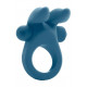 Синее эрекционное виброкольцо Bunny Silicone Cockring With Stimulating Ears