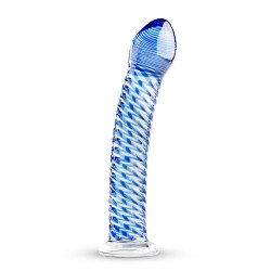 Голубой стеклянный фаллоимитатор Glass Dildo No.5 - 18 см.