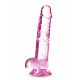 Розовый фаллоимитатор 7 Inch Crystalline Dildo - 17,7 см.