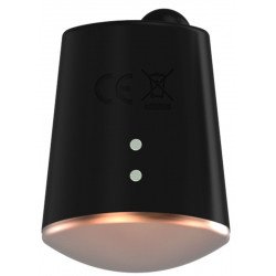Черный клиторальный стимулятор Dazzling с вибрацией и ротацией - 6,7 см.