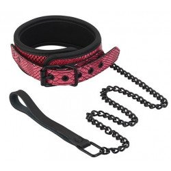 Розово-черный ошейник COLLAR   LEASH с поводком