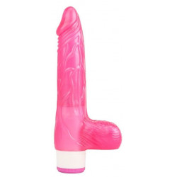 Розовый вибратор Luv Pleaser - 20 см.