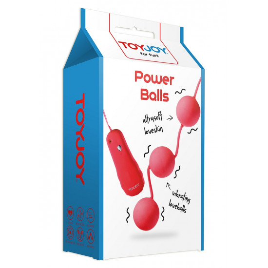 Красные вагинальные шарики с вибрацией POWER BALLS