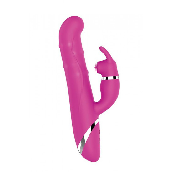 Розовый вибратор-кролик NAGHI NO.42 RECHARGEABLE DUO VIBRATOR - 24 см.