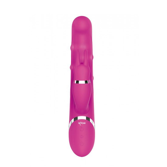 Розовый вибратор-кролик NAGHI NO.42 RECHARGEABLE DUO VIBRATOR - 24 см.