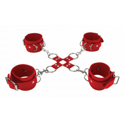 Красный комплект оков Hand And Legcuffs