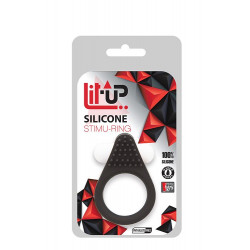Чёрное эрекционное кольцо Silicone Stimu-Ring