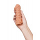 Телесная закрытая насадка с шариками Cock Sleeve 010 Size M - 15,6 см.