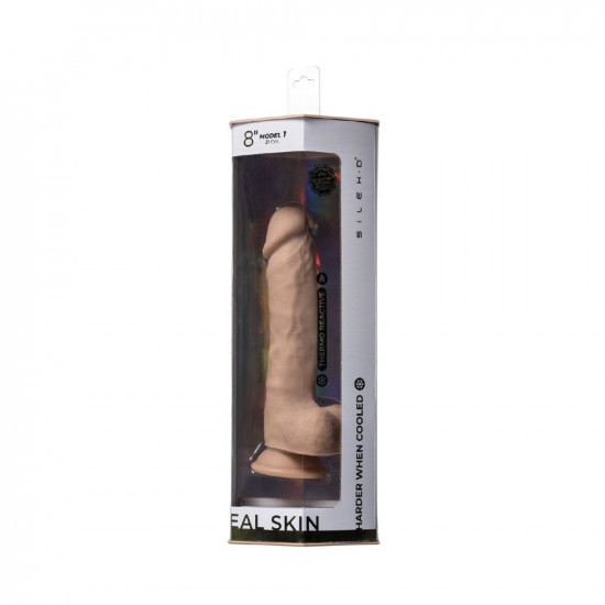 Телесный фаллоимитатор на присоске Real Skin Model 1 - 21 см.