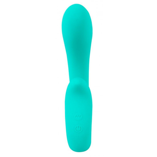 Бирюзовый вибратор NAIRA Dual Heads Vibrator - 17,5 см.