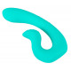 Бирюзовый вибратор NAIRA Dual Heads Vibrator - 17,5 см.