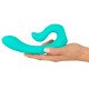 Бирюзовый вибратор NAIRA Dual Heads Vibrator - 17,5 см.