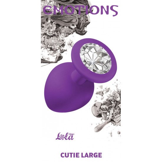 Большая фиолетовая анальная пробка Emotions Cutie Large с прозрачным кристаллом - 10 см. Большая фиолетовая анальная пробка Emotions Cutie Large с прозрачным кристаллом - 10 см.