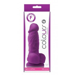 Фиолетовый фаллоимитатор на присоске Pleasures 4  - 14,2 см.