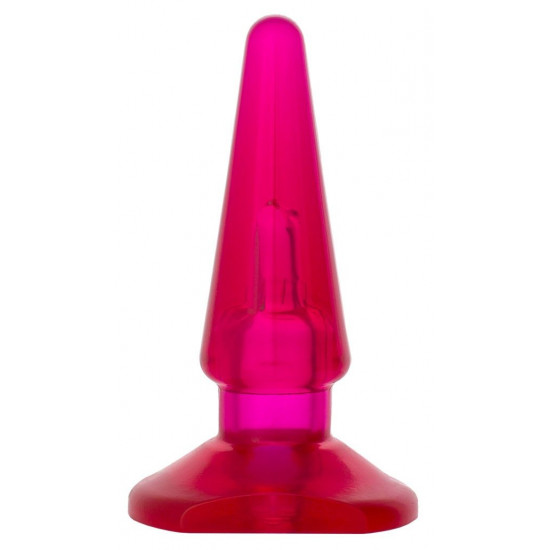 Розовая конусообразная анальная втулка BUTT PLUG - 9,5 см.