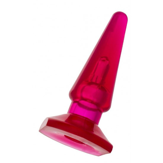 Розовая конусообразная анальная втулка BUTT PLUG - 9,5 см.