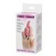 Розовый вибромассажер с щёточкой и петлями для пальцев Vibro Finger