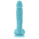 Голубой фаллоимитатор, светящийся в темноте, Firefly 5  Pleasures Dildo - 17 см.