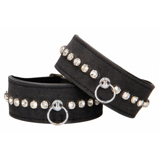 Черные наручники Diamond Studded Wrist Cuffs