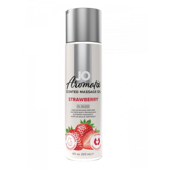 Массажное масло JO Aromatix Massage Oil Strawberry с ароматом клубники - 120 мл.