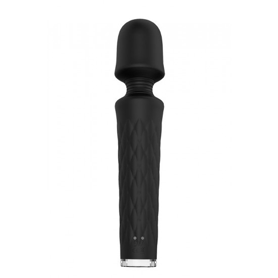 Чёрный перезаряжаемый жезловый вибратор JOYRUSH MASSAGER