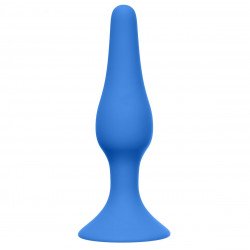 Синяя малая анальная пробка Slim Anal Plug Small - 10,5 см.