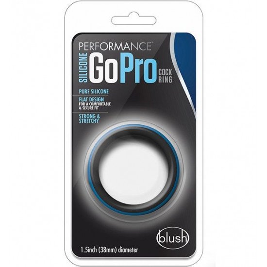 Черно-синее эрекционное кольцо Silicone Go Pro Cock Ring