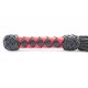 Черно-красная плеть с плетеной ручкой с ромбовидным узором - 45 см.