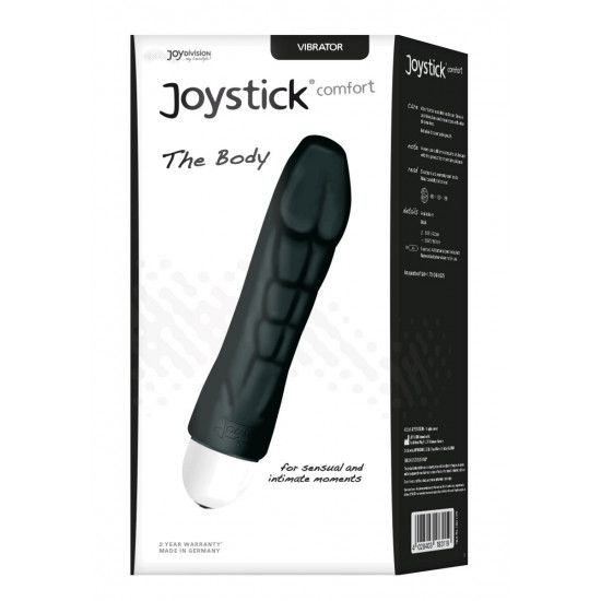 Чёрный вибратор Joystick The Body Comfort - 17 см.